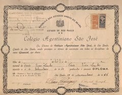 17444 Brasil Diploma Colégio Agostiniano Selos Fiscais