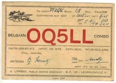 17631 Congo Belga Cartão De Radio Amador Oq5ll