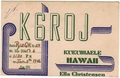 17653 Hawaii Cartão De Radio Amador K6ROJ