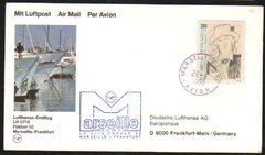 18137 França Cartão 1º Vôo Lufthansa Flores Marselha 1988