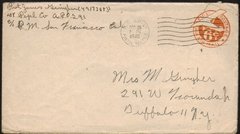 18556 Eua Envelope Pré-franqueado Aéreo 1945