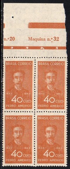 Brasil C 0188 Pedro Américo Pintor Quadra 1943 NNN (a)
