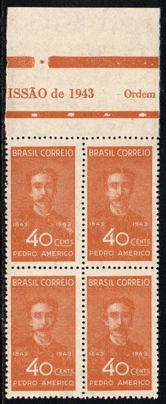 Brasil C 0188 Pedro Américo Pintor Quadra 1943 NNN (c)