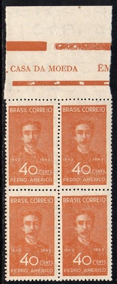 Brasil C 0188 Pedro Américo Pintor Quadra 1943 NNN (d)