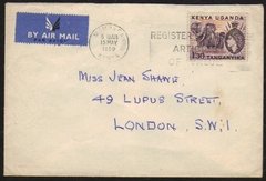 18803 Kenya Uganda Tanganyka Envelope Circulado Elefante 1959