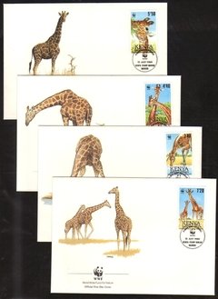 18805 Kenya Fdc WWF Girafas 1989