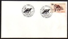 18839 Romenia Envelope Com Carimbo Animais Pré-históricos