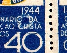 Brasil C 0192 ACM Associação Crista de Moços Quadra com variedade Mancha 1944 NN - comprar online