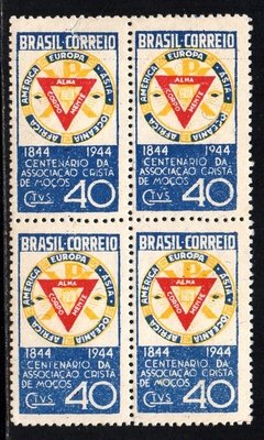 Brasil C 0192 C ACM Associação Crista de Moços Quadra com variedade AL de alma ligados 1944 N