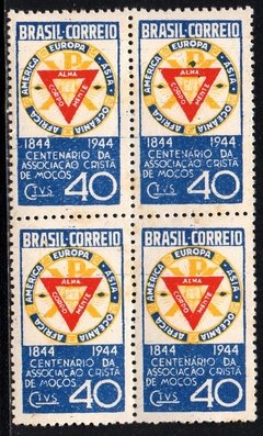 Brasil C 0192 ACM Associação Crista de Moços Quadra com variedade L de Brasil partido 1944 NN