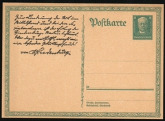 19269 Reich Bilhete Postal Hindenburg Novo