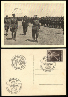 19288 Reich Bilhete Postal Mussolini e Hitler 1939
