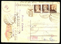 19304 Itália Bilhete Postal Circulado Com diversas Censuras e Marcas - comprar online