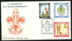 19377 República Dominicana FDC 742/43 + Aéreo 258 Escotismo 1973