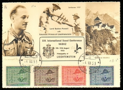 19536 Liechtenstein 277/80 Cartão Postal Escotismo 1953