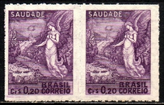 Brasil C 0198C + 198 Vitória Par com selo com a Variedade A Perna Curta 1945 NNN