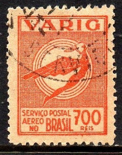 Brasil V 20 Varig Ícaro Papel Fortemente Tramado U