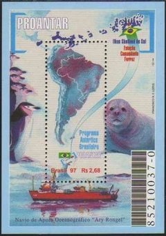 Brasil Bloco 109 Proantar Pinguins Foca Navio 1997 Nnn