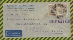 17061 Brasil Envelope Circulado Registrado Aéreo CE - SP