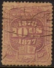 07613 Peru Selo Fiscal 10 Centavos De 1876/77 U
