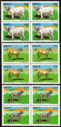 Brasil C 0864/66 Animais Boi Cavalo Cachorro Quadras 74 NNN