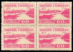 Brasil C 0256 Centenário de Blumenau Quadra Variedade ÇTS NNN