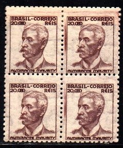 Brasil 368 Almirante Maurity Netinha Filigrana P Vertical Papel Fino Quadra NNN / NN