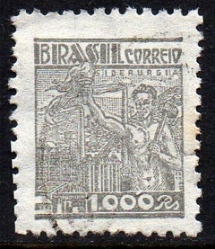 Brasil 392C Siderurgia Netinha Filigrana O Horizontal Papel Médio Liso U (e)