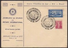 01546 Brasil Rotary 50 Anos Envelope De Ijuí RS
