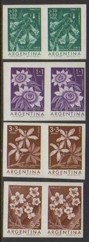 06587 Argentina 629/32 Flores Sem Denteação Raras NN