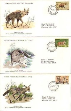 06712 Botswana Fdc Animais Diversos WWF 1977