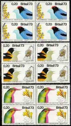 Brasil C 0781/83 Flora E Fauna Pássaros Quadras 1973 NNN