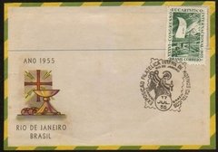 18919 Brasil Envelope Com Propaganda Cristo Redentor 1955