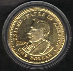 Moeda EUA Lewis Clark 1 Dólar Ouro Réplica