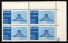 Brasil A 094 Y Inauguração de Brasília Papel Marmorizado Quadra NNN (b)