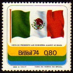 Brasil C 0852 Bandeira Do México 1974 NNN