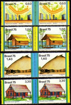 Brasil C 0880/86 Habitações Azul ao Centro Pares 1975 NNN