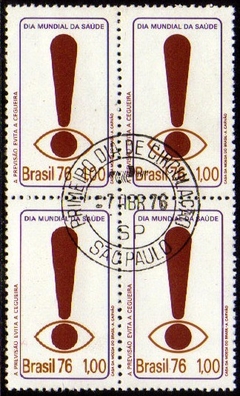 Brasil C 0926 Dia Mundial da Saúde Quadra com CPD 1976 U