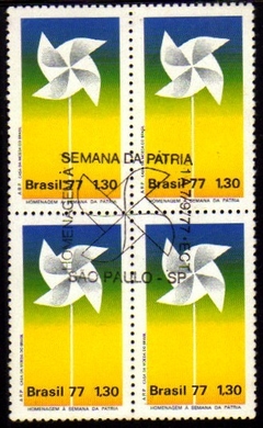Brasil C 1005 Semana da Pátria Quadra com CBC 1977 NNN