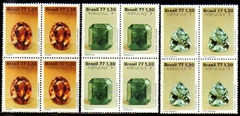 Brasil C 1016/18 Pedras Preciosas Exposição Quadras 1977 NNN