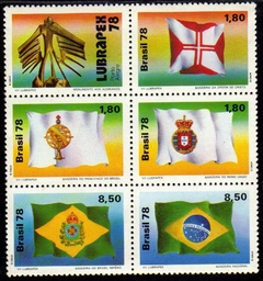 Brasil C 1055/59 Bandeiras Históricas Conjunto 1978 NNN