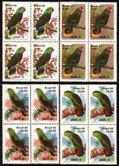 Brasil C 1166/69 Lubrapex Papagaios Fauna Quadras 1980 NNN