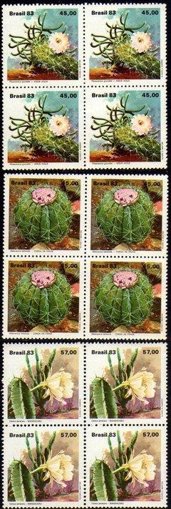 Brasil C 1351/53 Flora Cactus Flores Quadras 1983 Nnn