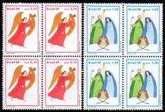 Brasil C 1658/59 Natal Sagrada Família Anjo Quadras 1989 NNN