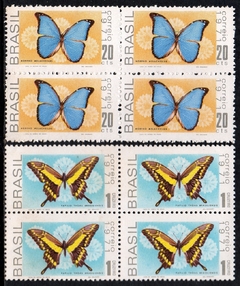 Brasil C 0695/96 Fauna Borboletas Quadras 1971 N