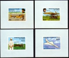 02028 Congo 471/73 + 475 Historia Da Aviação Provas Luxo