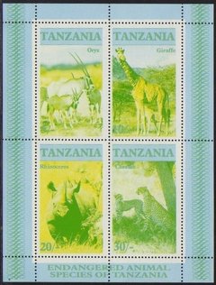 08109 Tanzânia Bloco 47 Animais Variedade Falta de Cor Nnn