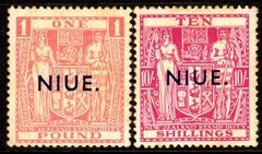 10551 Niue 73A + 73B tipo B Selos Fiscais Sobretaxados Nn