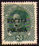 10650 Polônia 80 Selo Da Áustria Com Sobrecarga U