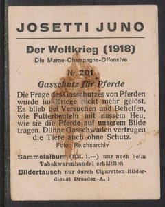11302 Alemanha Figurinha Da 1ª Guerra Mundial Mascaras vinham em maços de cigarro - comprar online